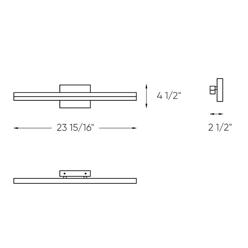 Barre d'éclairage de salle de bain à DEL à 1 lumière Peosta, Nickel satiné