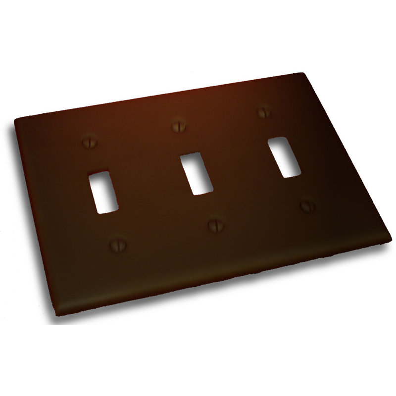 No Subject 3 - Gang Toggle Light Switch Standard Wall Plate, Venetian Bronze