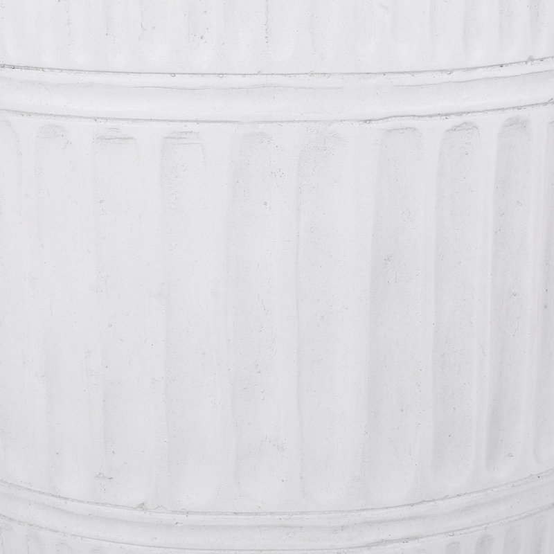 Table d'appoint en béton léger cannelé antique blanc 15 po x 15 po x 18,5 po, sans assemblage, prêt à décorer cannelé moderne, l 14,87 po x P 18,54 po, blanc