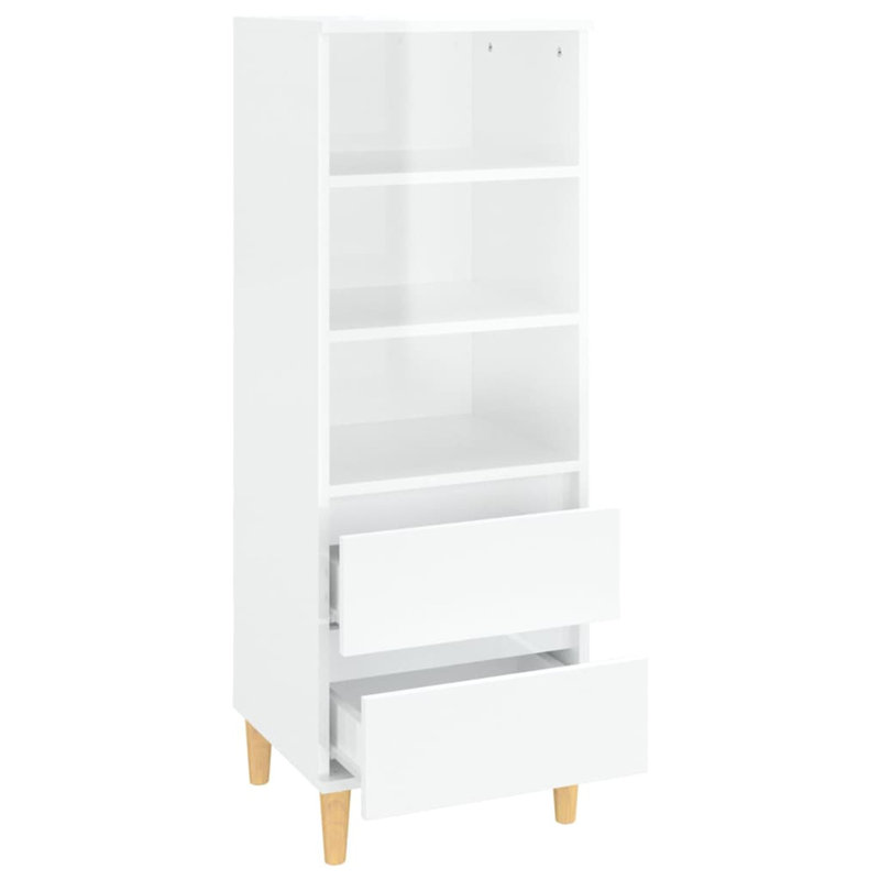 110cm H x 40cm W Standard Bookcase, Glossy White
