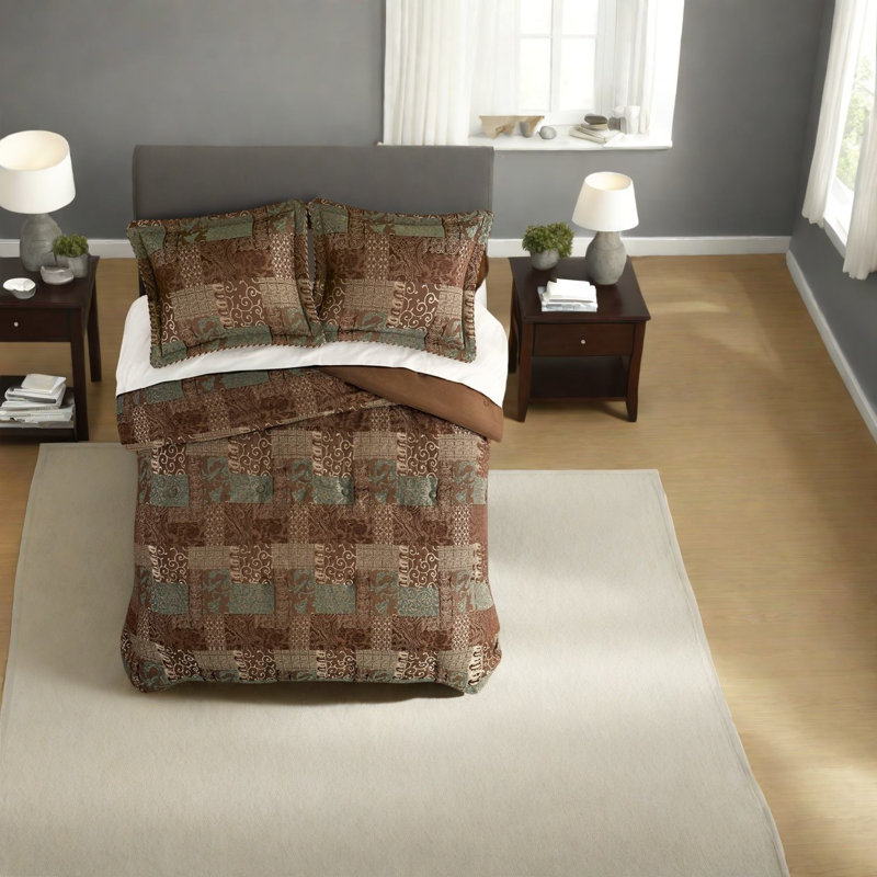 Luxueux ensembles de literie 4 pièces en jacquard de polyester brun pour une maison élégante