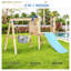 Portique en bois 3-en-1 avec glissade, mur d'escalade et jeux Outsunny