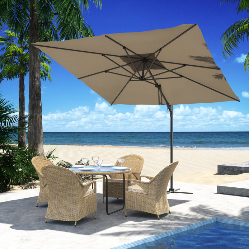 Parasol en porte-à-faux 9 pi, Brun