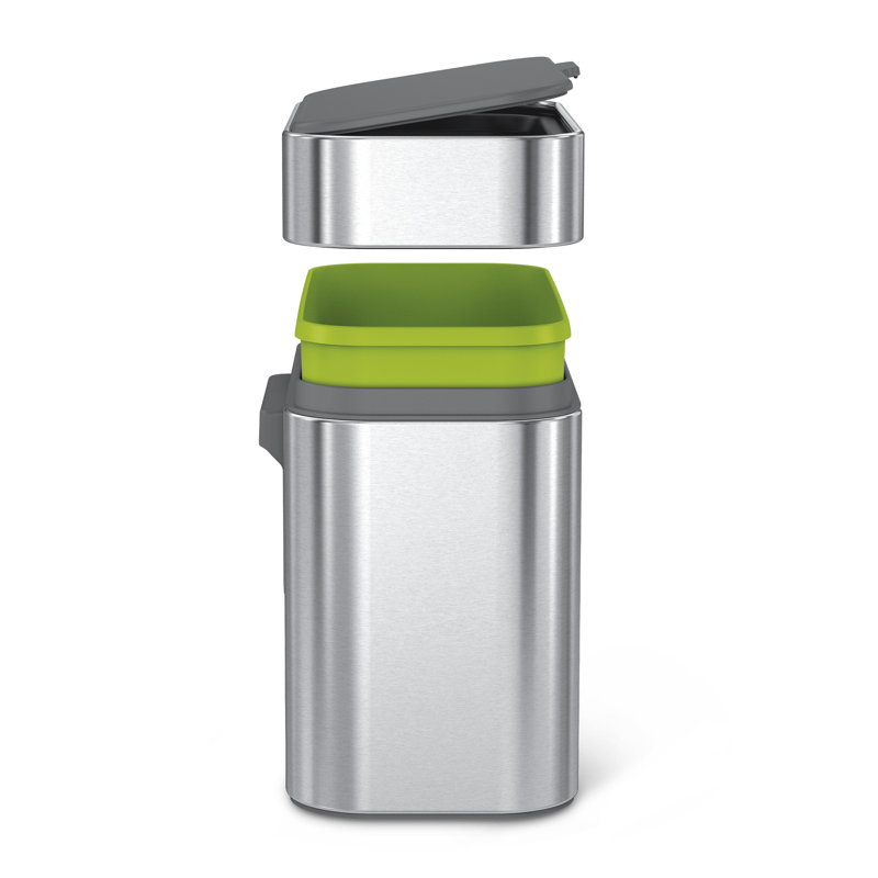 simplehuman 4 Liter / 1.06 Gallon Compost Caddy, Detachable and Countertop Bin Trash Can, Stainless Steel