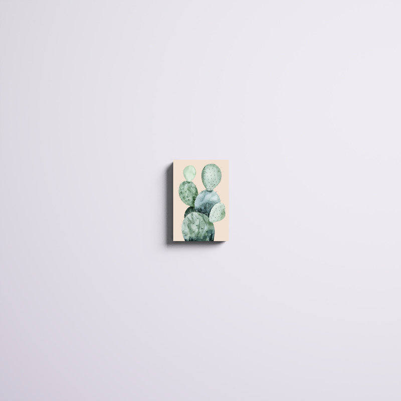 «Cactus on Coral II», peinture sur toile, H 12 po x l 8 po