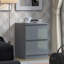 Warren 2 Drawer Bedside Table Nightstand Cabinet. High Gloss Front. Modern No-Handle Design