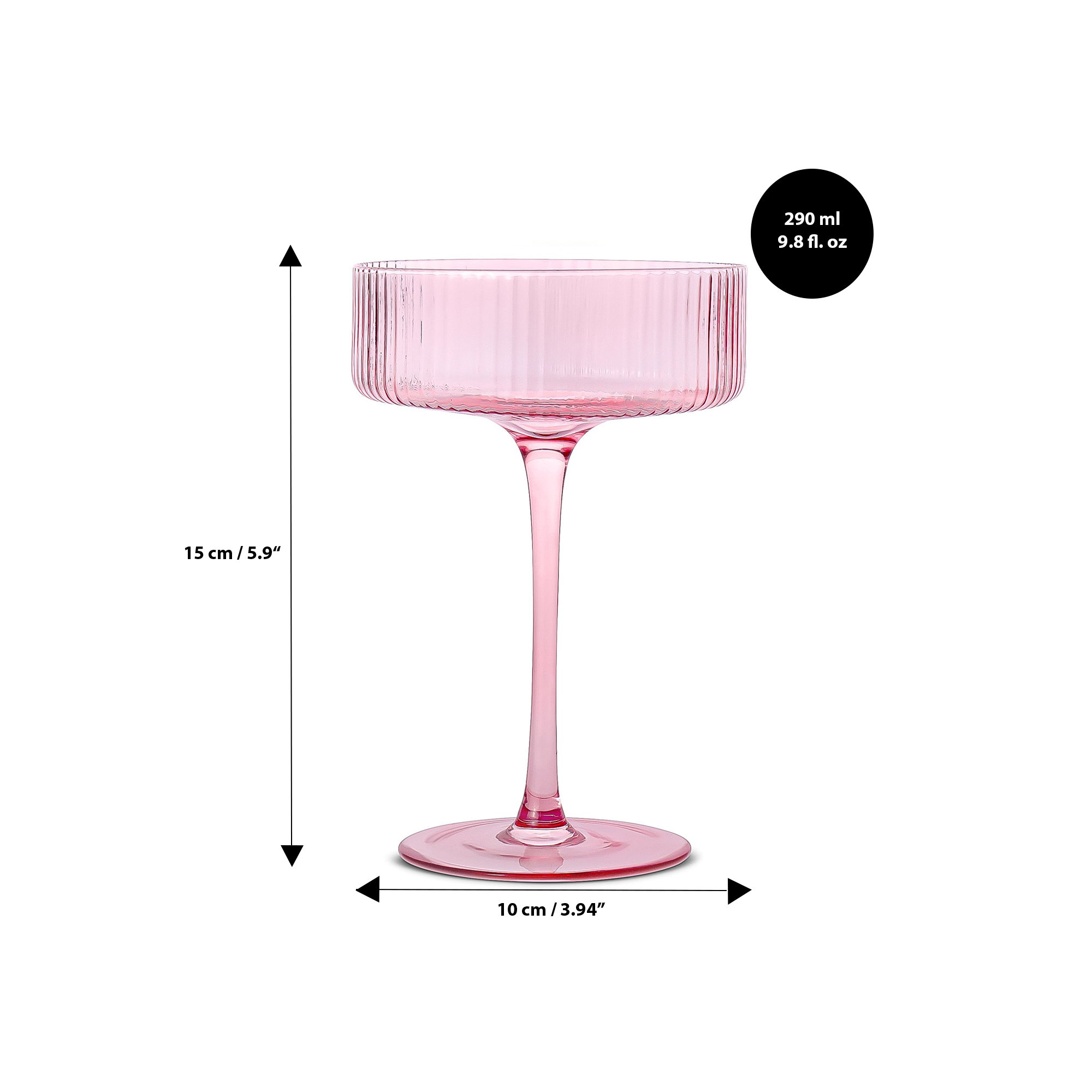 Harmon 10oz. Crystal Coupe Set, Pink