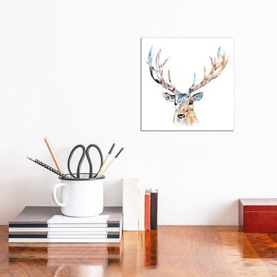 Watercolour Reindeer by Edward Selkirk - Wrapped Canvas Painting