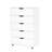 White 5-Drawer Dresser with Wheels – Modern Storage Cabinet-461402757