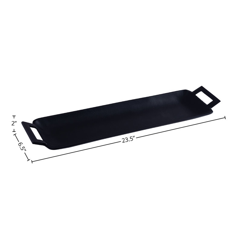 Plateau à parfum en aluminium Tatum, H 2 po x l 23,5 po x P 6,5 po, Noir, noir, noir, noir