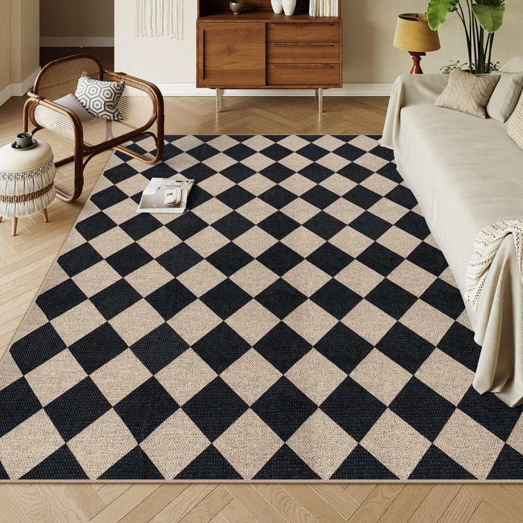 Vilena Herringbone Pattern Washable Area Rug - Chic Textured Design for Living Room, Bedroom, or Entryway Decor