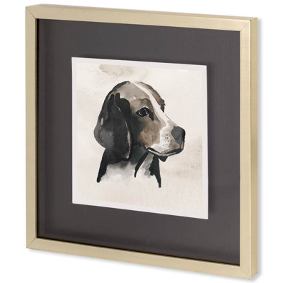 «Small Inked Dogs I» par Grace Popp a, reproduction d'art encadrée texturée matte sous verre