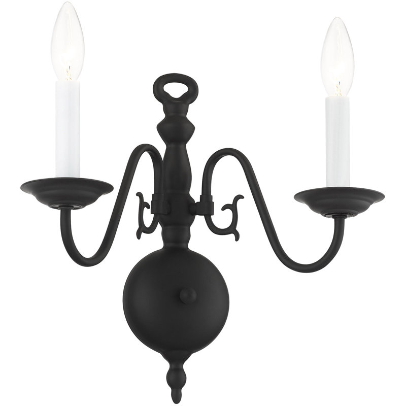 Benedetto Steel Candle Wall Light, Black
