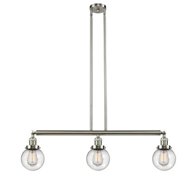 Luminaire suspendu linéaire à 3 lumières pour îlot de cuisine Lorri