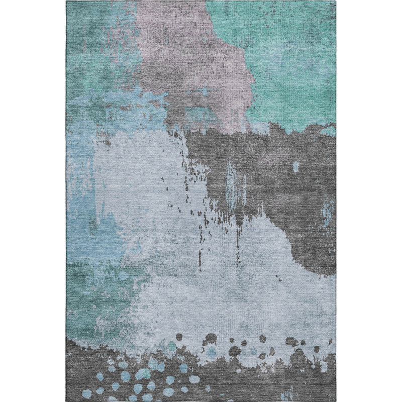 Premium Machine Washable Abstract Rug, Rectangle 2'6" x 3'10"