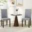  Dining Chair Set of 4 Fabric Upholstered Rubber Wood Legs Side Armless Light Grey-1926976168-1926976214