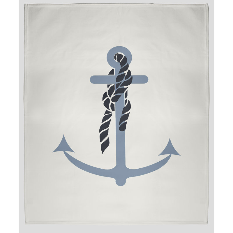 Couverture en molleton Anchor and Rope, L 30 po x L 40 po, Fumée poussiéreuse