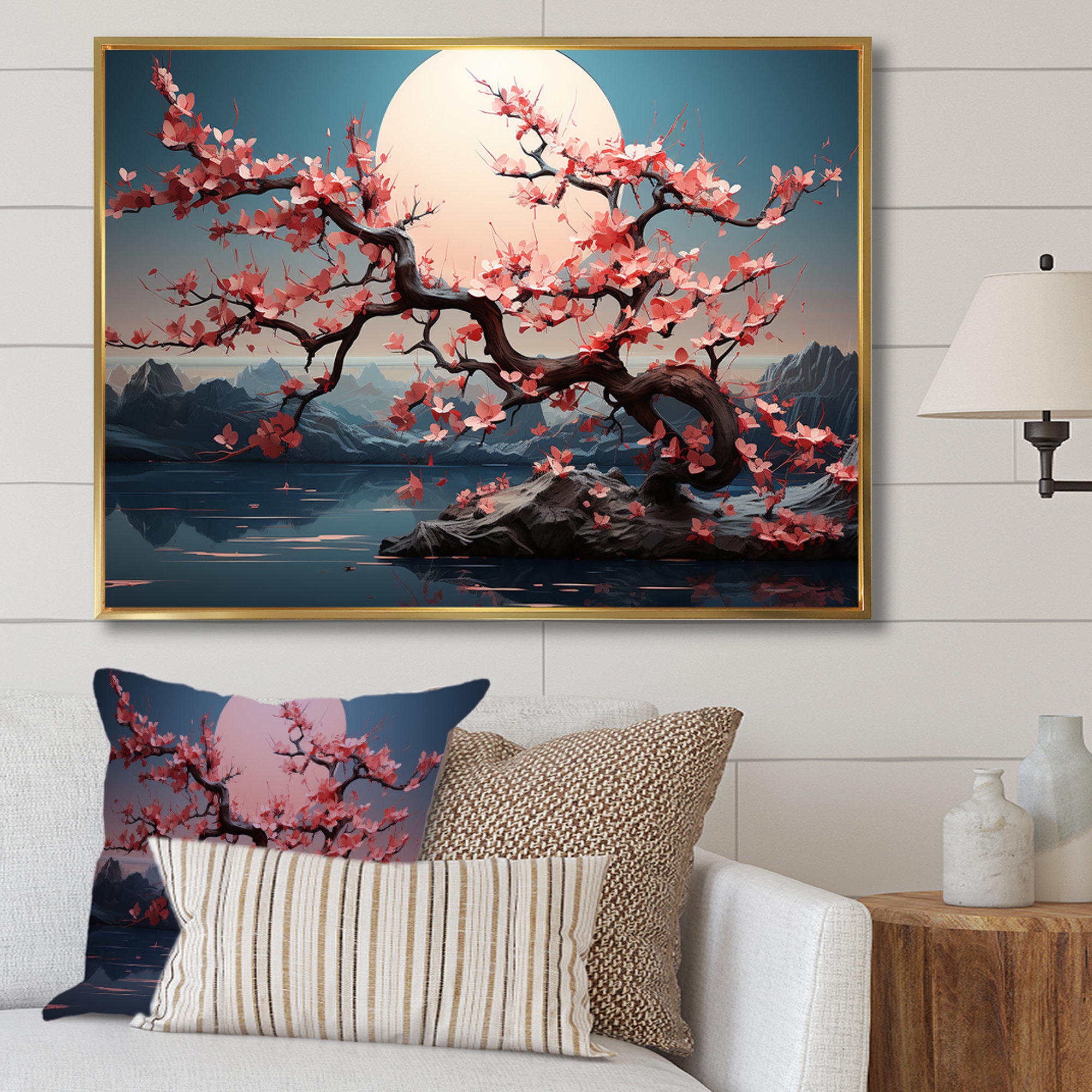 Winston Porter Pink cherry blossom Twilight Japan landscape - Romantic ...