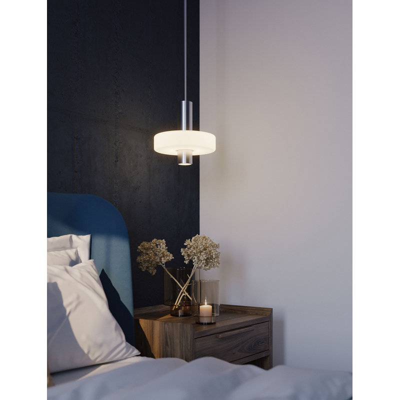 Luminaire suspendu à DEL 10 po Sydney, Nickel satiné