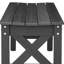 Banc de patio extérieur de 113 cm (44,5 pouces) en plastique avec pieds croisés et assise confortable pour terrain inégal, supportant jusqu'à 272 kg (600 lb), fini aspect bois noir, assise incurvée