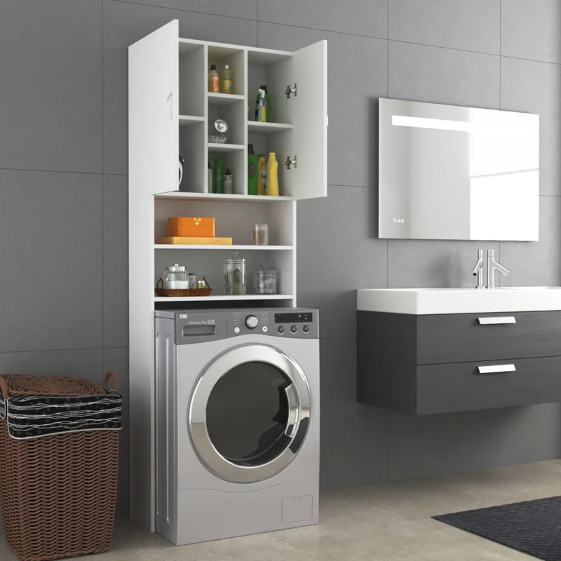 Awaah Solid Wood Linen Cabinet, White