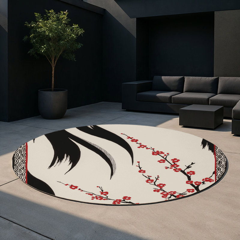 Tapis intérieur et extérieur Sakura Serenade, Rond 5 pi