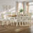 Deral Farmhouse Upholstered Dining Chairs, White-129849086