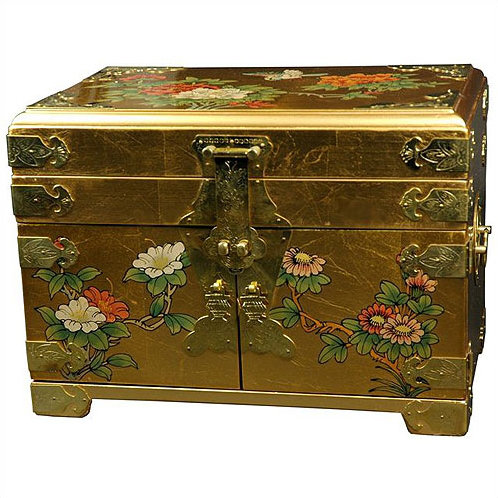 Chinese Daisy Mirror Jewelry Box