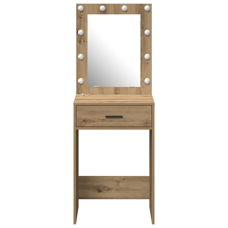 MDF, 50 X 41 X 135 Cm Mirror Vanity Table, Artisan Oak