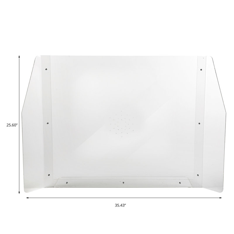 Protège-éternuement en acrylique 1 panneau, H 25,6 po x l 35,43 po x P 4,13 po