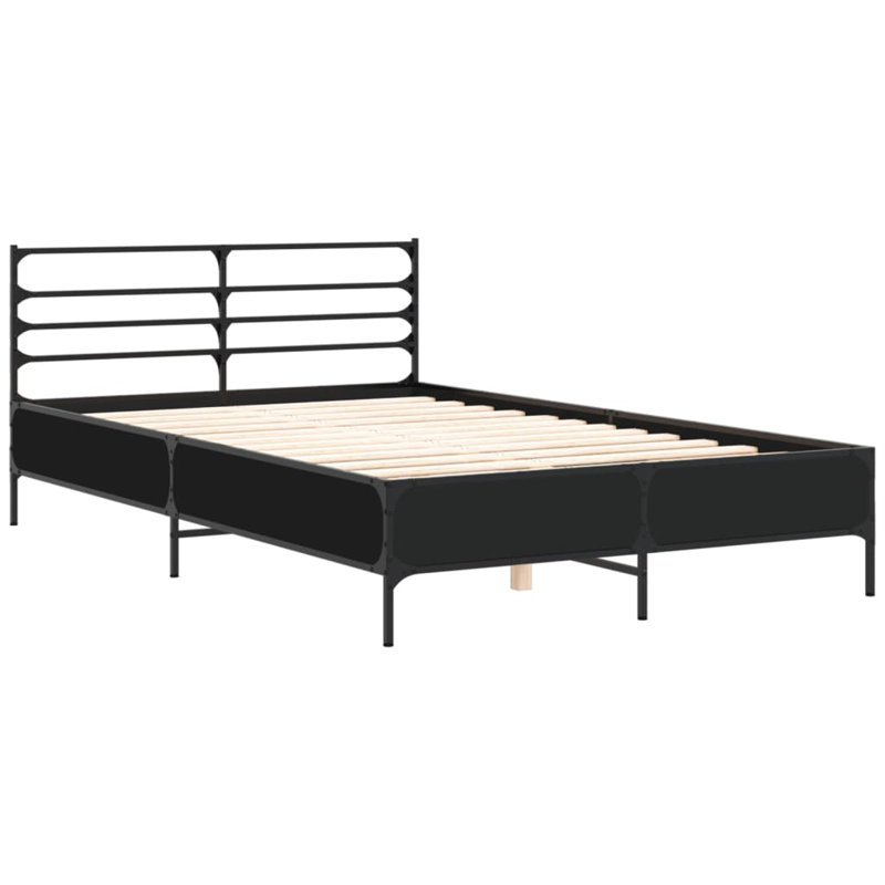 Achillefs Open-Frame Bed, European Double (140 x 200cm), Black