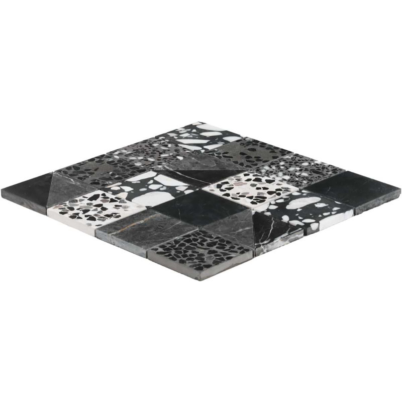Elizabeth Sutton Artem Mosaic Tile, Raven Black;Gray