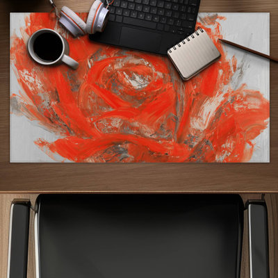 Abstract red flower - 14.00"x24.25" Desk mat