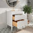 36" Freestanding Bathroom Vanity, Carrara Marble Top, Soft-Close Drawers, Fully Assembled, White Finish-115161345-124834495