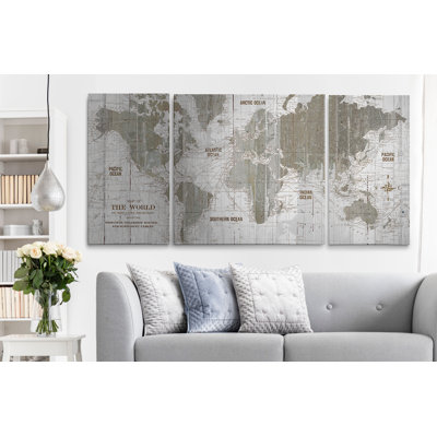 Clyatt " Old World Map " 3 - Pieces