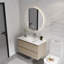 Armoire de salle de bain 36 po avec lavabo en céramique à fixation murale, 2 tiroirs, contreplaqué, design épuré-194694520-194694523