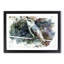 Hummingbird Bird on a Wire in Abstract - Picture Frame Painting Print-55763797-55763798