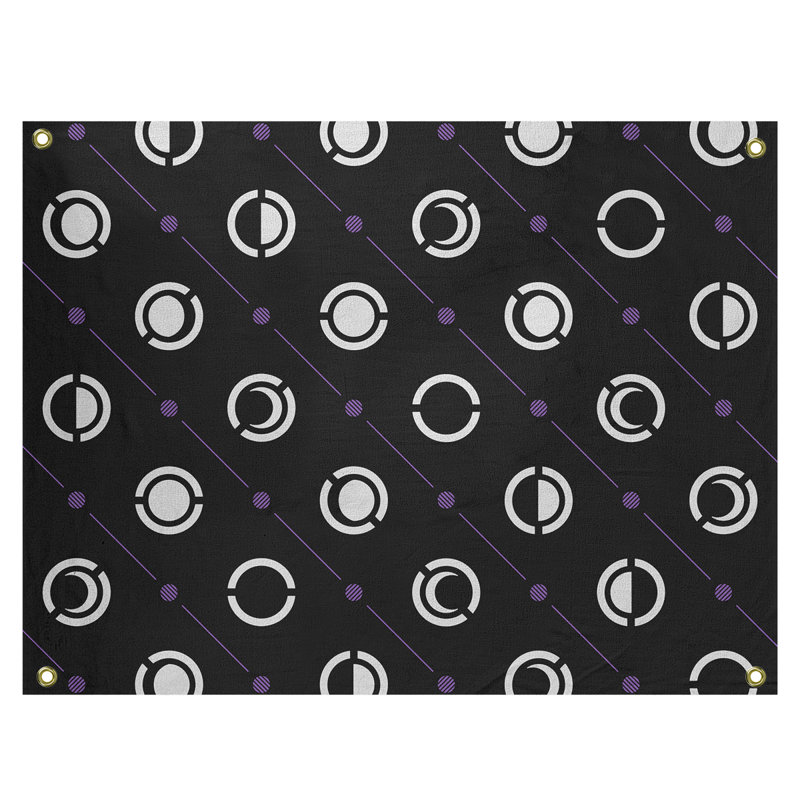 Tapisserie, H 59 po x l 80 po, Noir / blanc / Mauve