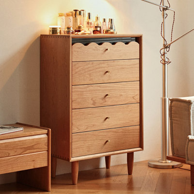 Scandinavian-Style Cherry Wood Accent Chest
