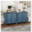 Storage Cabinet with Magnetic Doors, Matte Vintage Finish, Handle-Free Design, Raised Legs for Easy Cleaning