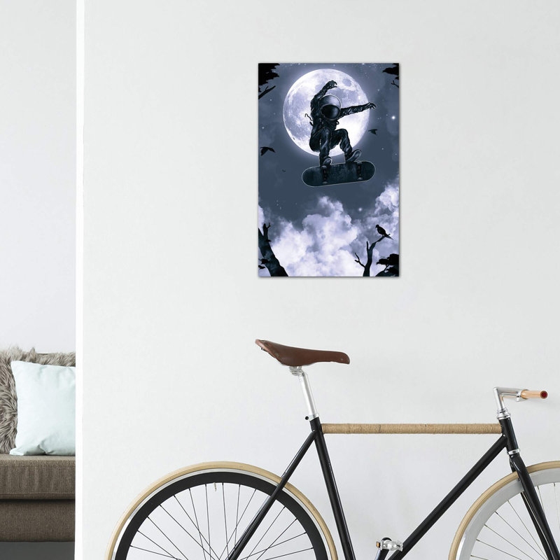 Space Skate par Nicebleed - reproduction d'art, H 60 po x l 40po x P 1,5 po, Toile tendue, Pas de tapis