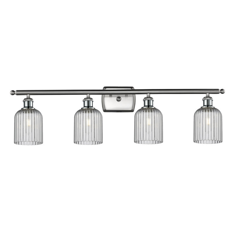 Fiennes 4 - Light Dimmable Vanity Light, Smoke Gray, Satin Nickel