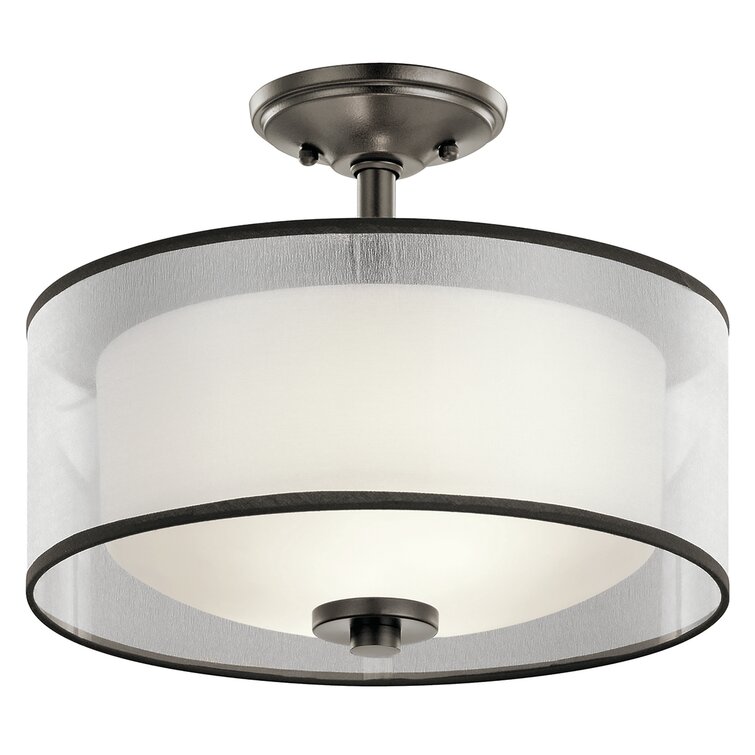 Latitude Run® Ronald Glass Semi Flush Mount & Reviews | Wayfair