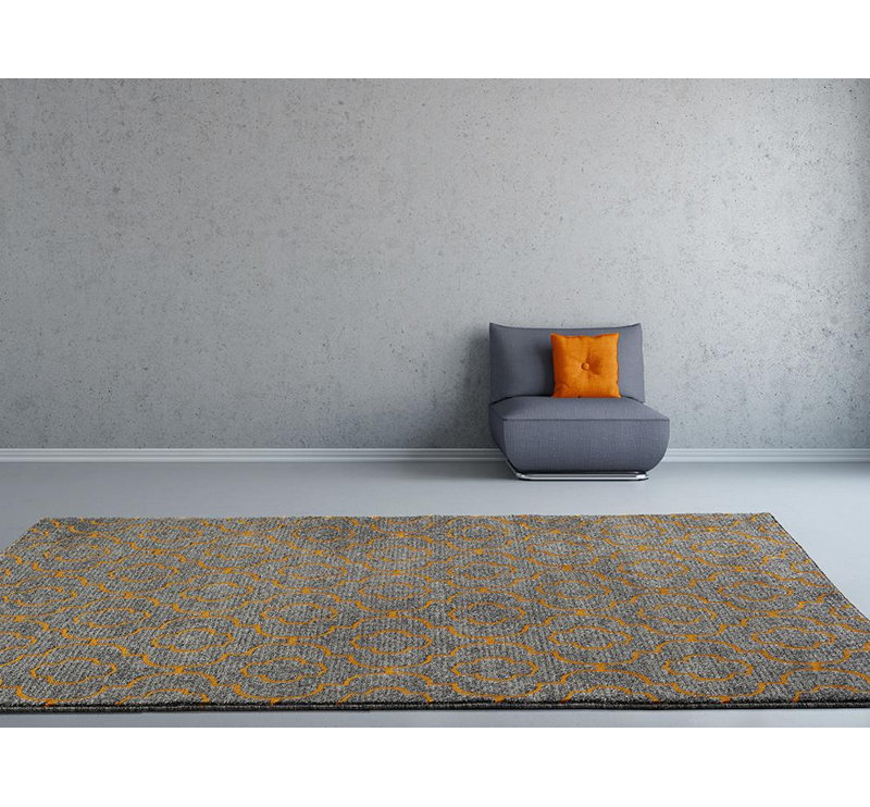 Tapis d’intérieur/OutdoorArea Tobis Orange/gris, 2' x 3'4"