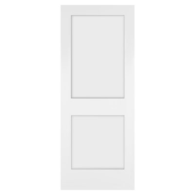32 in. x 80 in. x 1-3/8 in. Shaker White Primed 2-Panel Wooden Interior Door Slab,Package contains one door Slab