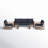 Arunas 5 Person Outdoor Conversation Furniture Set Seating Group with Wood Pattern and Cushions
