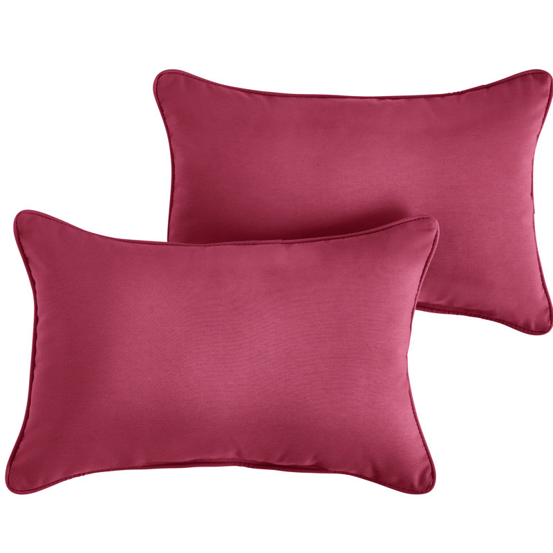 Housse et insert de coussin d'extérieur CC, 12 po x 24 po, Rose