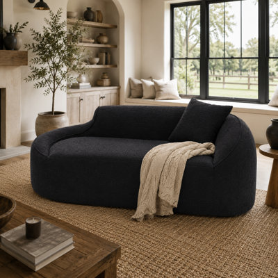 Canapé-lit moderne avec méridienne courbée moderne avec assise profonde et coussin pour le salon