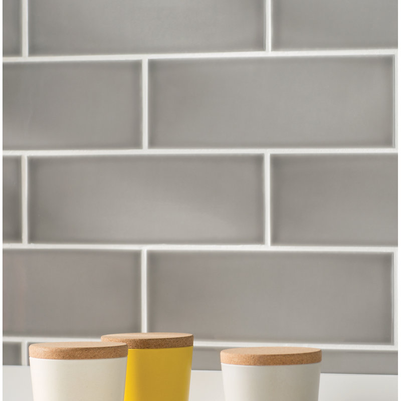 Grace 4" x 12" Ceramic Subway Tile, Moka