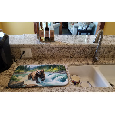 Tapis de séchage Alaskan Wilderness Grizzly Bear